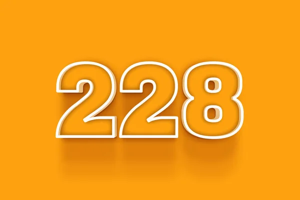 Biały 228 Liczba Ilustracja Pomarańczowym Tle — Zdjęcie stockowe