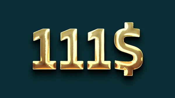 111 Долларов Золотой Ценник Иллюстрация Розничной Торговли — стоковое фото