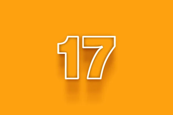 オレンジの背景に白い17番の3Dイラスト — ストック写真