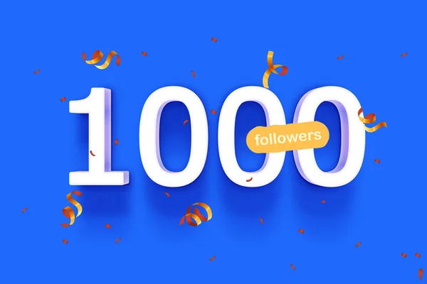 Followers Count Banner Number 1000 — Stock Photo, Image