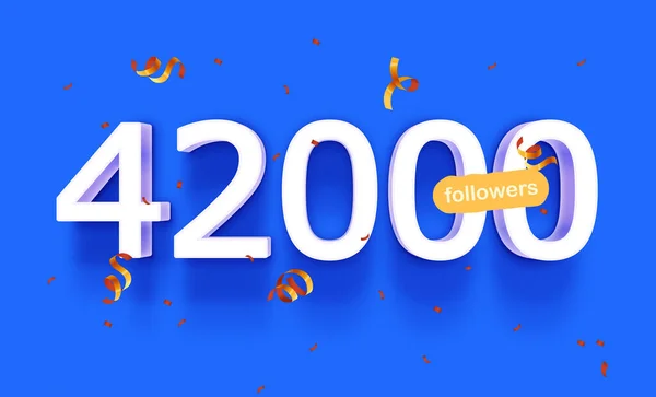 Volgelingen Tellen Banner Nummer 42000 — Stockfoto