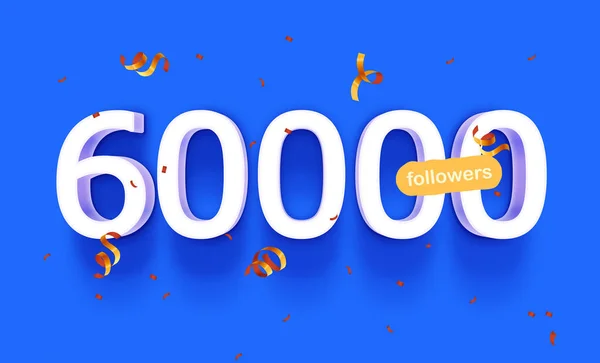 Followers Count Banner Number 60000 — Stock Photo, Image