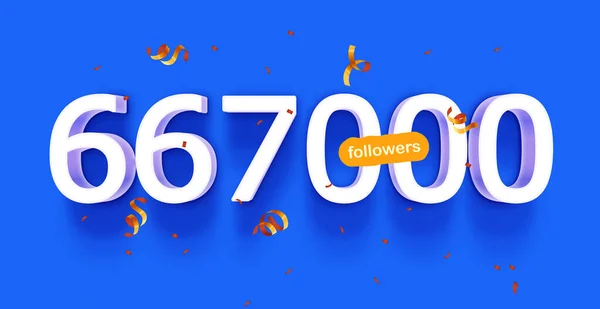 Followers Count Banner Number 667000 — Stock Photo, Image
