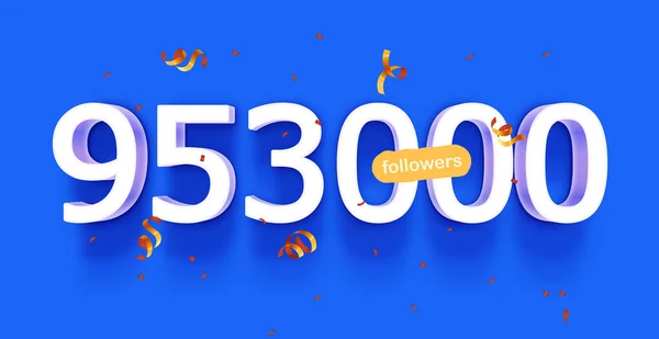 Followers Count Banner Number 953000 — Stock Photo, Image