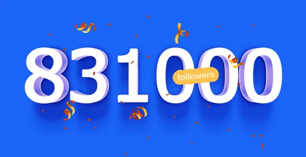 Followers Count Banner Number Vector Illustration Colorful Background — Stockfoto