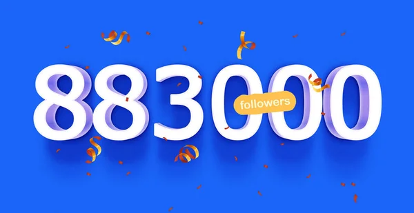 Followers Count Banner Number Vector Illustration Colorful Background — Stock Photo, Image