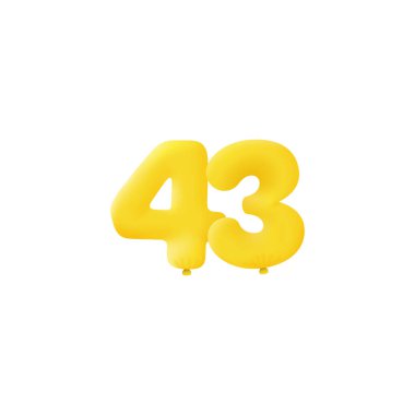 43 3d biçim işareti, vektör illüstrasyonu