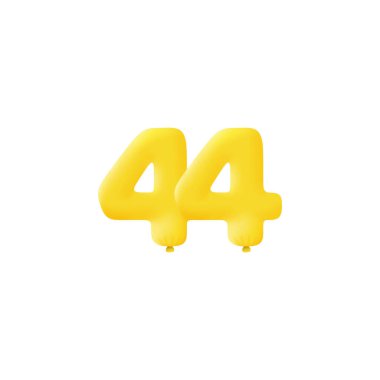 44 3d biçim işareti, vektör illüstrasyonu