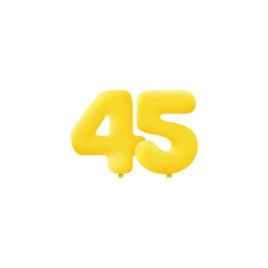 45 3d biçim işareti, vektör illüstrasyonu