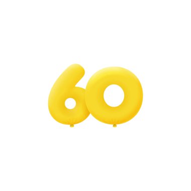 60 3d biçim işareti, vektör illüstrasyonu