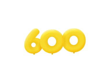 600 3d biçim işareti, vektör illüstrasyonu