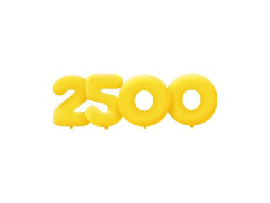 2500 3d biçim işareti, vektör illüstrasyonu