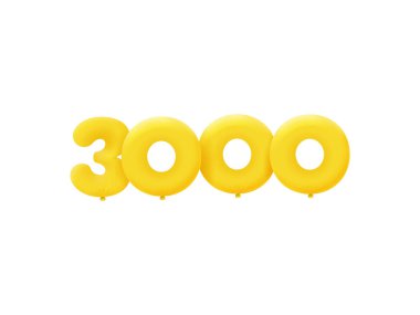 3000 3d biçim işareti, vektör illüstrasyonu