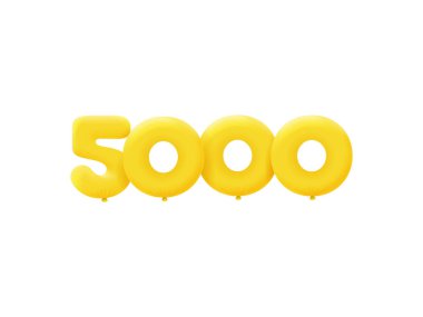 5000 3d biçim işareti, vektör illüstrasyonu