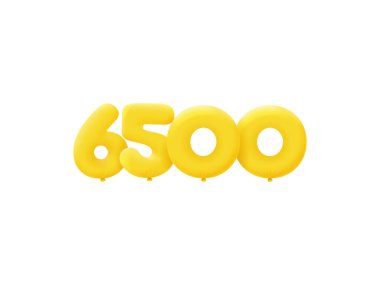 6500 3d biçim işareti, vektör illüstrasyonu