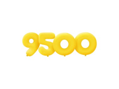 9500 3d biçim işareti, vektör illüstrasyonu