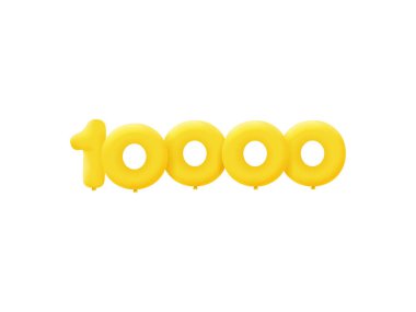 10000 3d biçim işareti, vektör illüstrasyonu