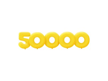 50000 3d biçim işareti, vektör illüstrasyonu