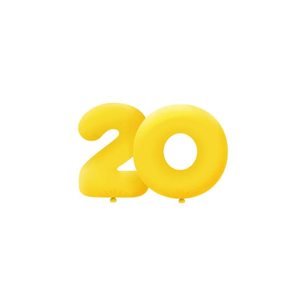 20の3Dスタイルのサイン ベクトルイラスト — ストックベクタ