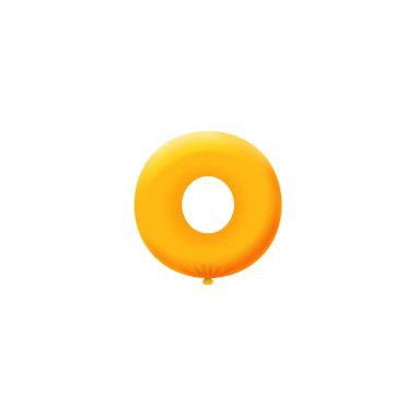 Turuncu 3D numara 0. Gerçekçi 3 boyutlu helyum turuncu balonları. Kupon illüstrasyon tasarımı 