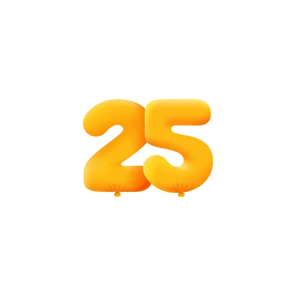 Orange Number Realistic Helium Orange Balloons Coupon Illustration Design — 스톡 벡터