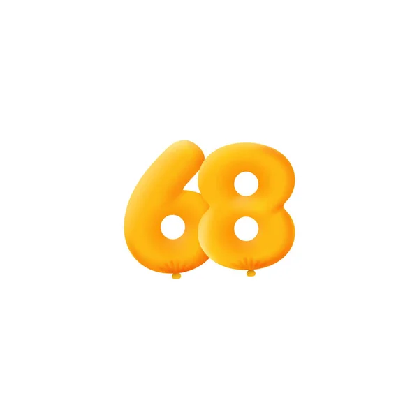 Oranje Nummer Realistische Helium Oranje Ballonnen Ontwerp Van Couponillustraties — Stockvector