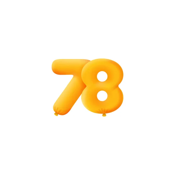 Orange Number Realistic Helium Orange Balloons Coupon Illustration Design — 스톡 벡터