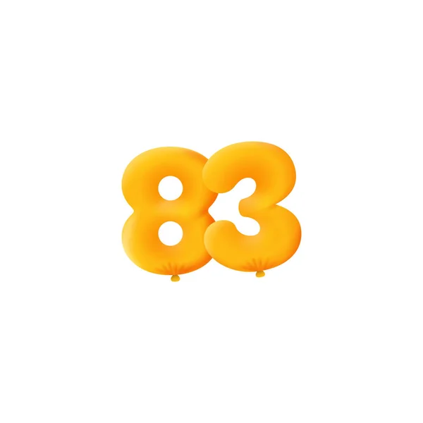 Arancione Numero Palloncini Realistici Elio Arancione Disegno Illustrazione Coupon — Vettoriale Stock