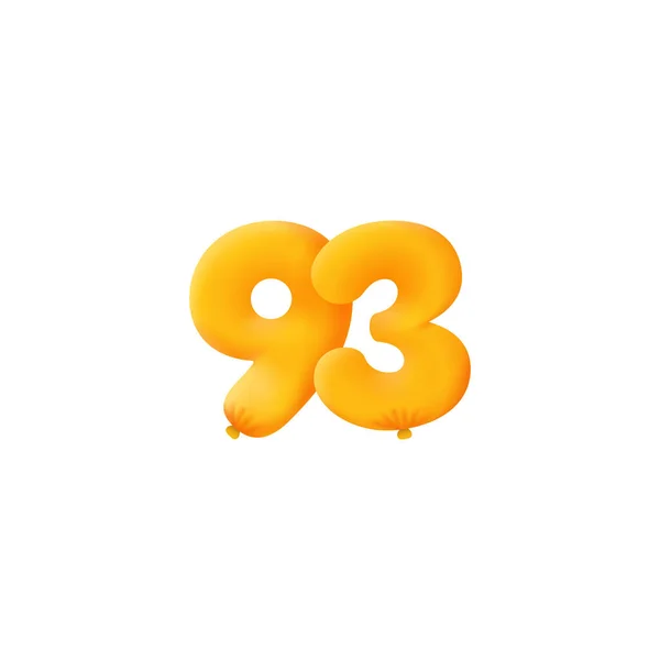 Orange Number Realistic Helium Orange Balloons Coupon Illustration Design — 스톡 벡터