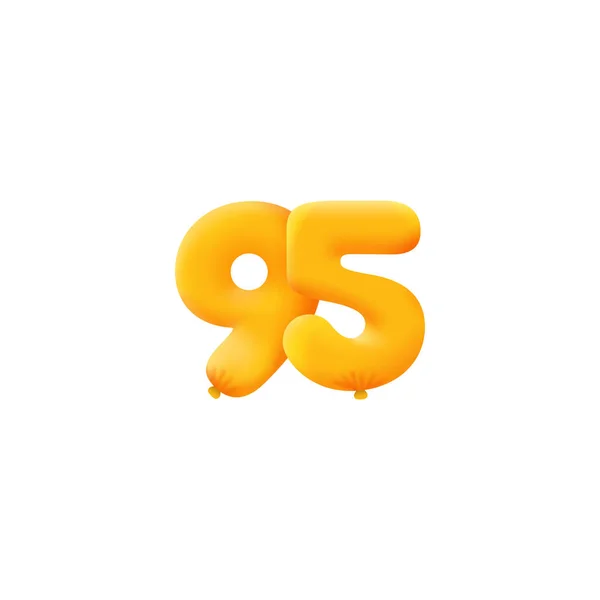 Arancione Numero Palloncini Realistici Elio Arancione Disegno Illustrazione Coupon — Vettoriale Stock