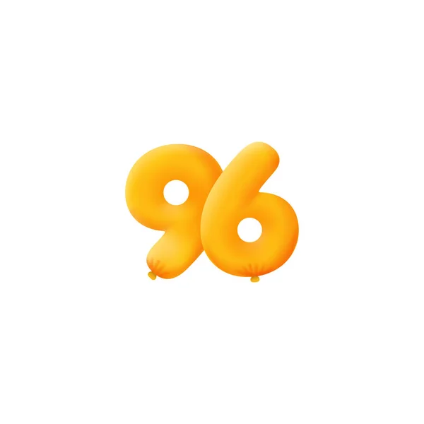 Orange Number Realistic Helium Orange Balloons Coupon Illustration Design — 스톡 벡터