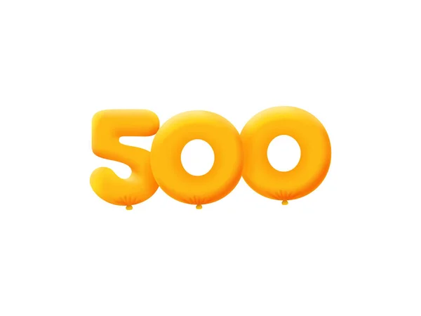 Orange Number 500 Realistic Helium Orange Balloons Coupon Illustration Design — ストックベクタ