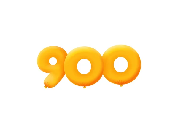 Orange Number 900 Realistic Helium Orange Balloons Coupon Illustration Design — ストックベクタ