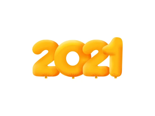 Помаранчевий Номер 2021 Реалістичні Гелієві Помаранчеві Кульки Дизайн Ілюстрації Купона — стоковий вектор