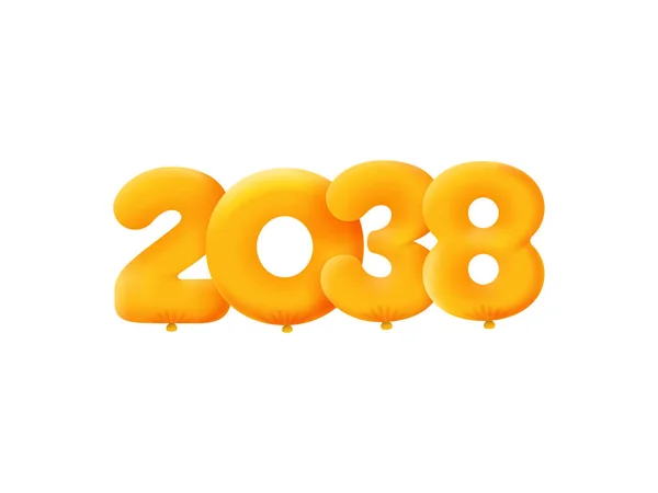 Orange Number 2038 Realistic Helium Orange Balloons Coupon Illustration Design — ストックベクタ