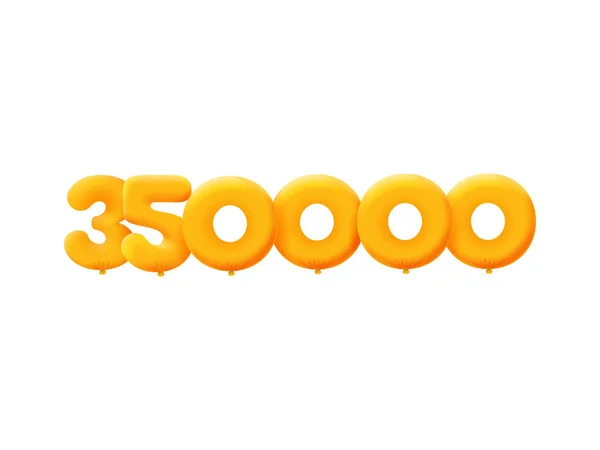 Orange Number 350000 Realistic Helium Orange Balloons Coupon Illustration Design — стоковый вектор