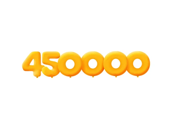 Orange Number 450000 Realistic Helium Orange Balloons Coupon Illustration Design — стоковый вектор