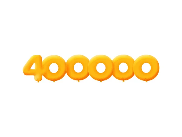 Orange Number 400000 Realistic Helium Orange Balloons Coupon Illustration Design — стоковый вектор