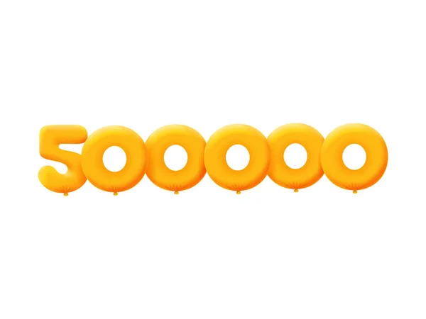 Pomarańczowy Numer 500000 Realistyczne Balony Hel Pomarańczowy Projekt Ilustracji Kuponu — Wektor stockowy