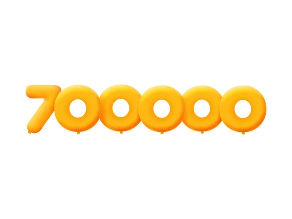 Pomarańczowy Numer 700000 Realistyczne Balony Hel Pomarańczowy Projekt Ilustracji Kuponu — Wektor stockowy