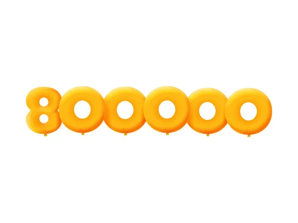 Orange Number 800000 Realistic Helium Orange Balloons Coupon Illustration Design — ストックベクタ