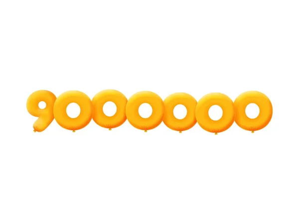Orange Number 9000000 Realistic Helium Orange Balloons Coupon Illustration Design — Stock Vector