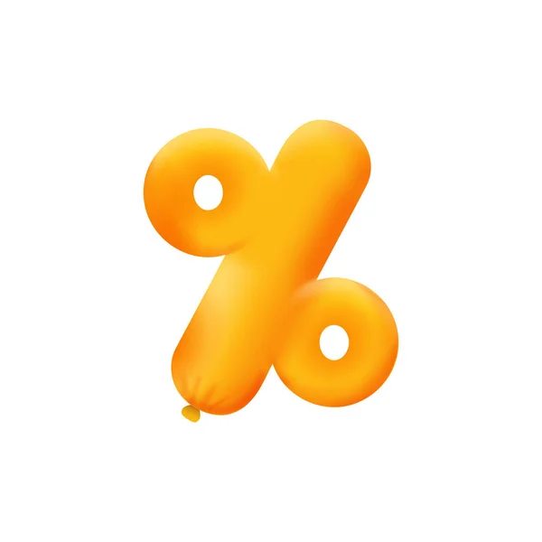 Orange Prozent Ballon Realistische Helium Orange Ballon Gestaltung Von Coupon — Stockvektor