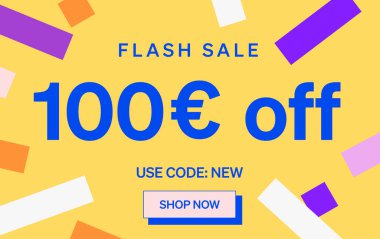 100 Euro indirim tabelası, vektör illüstrasyonu