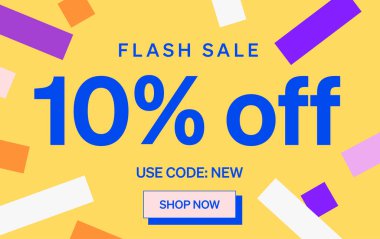 % 10 indirimli uyarı pankartı, vektör illüstrasyonu