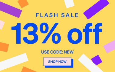 % 13 indirimli afiş, vektör illüstrasyonu