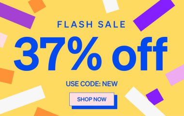 % 37 indirimli afiş, vektör illüstrasyonu