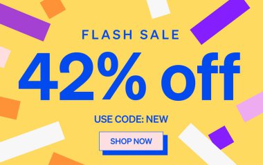 % 42 indirimli afiş, vektör illüstrasyonu