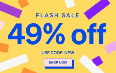 % 49 indirimli afiş, vektör illüstrasyonu