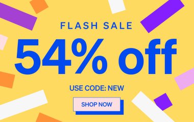 % 54 indirimli afiş, vektör illüstrasyonu